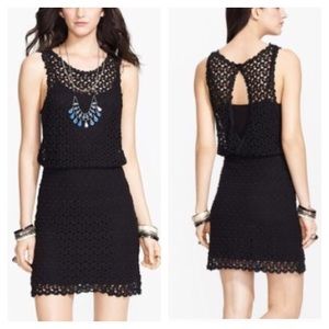 FREE PEOPLE Crochet Split Back Mini Dress